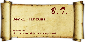 Berki Tirzusz névjegykártya